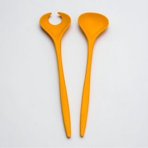 Vintage 70’s Mepal Rosti Melamine Salad Serving Utensils In Yellow